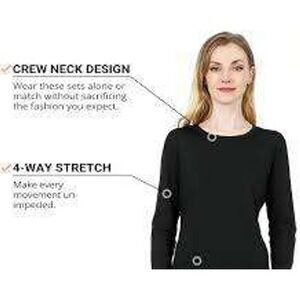 Herobiker Black Thermal Base Layer Long Sleeve Crew Neck Active Top Size M
